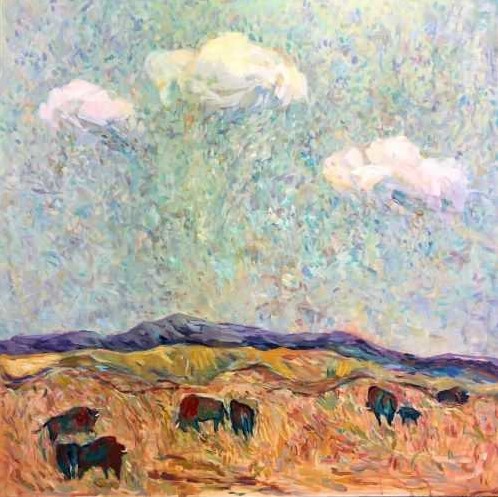 Bison Under the Prairie Sky