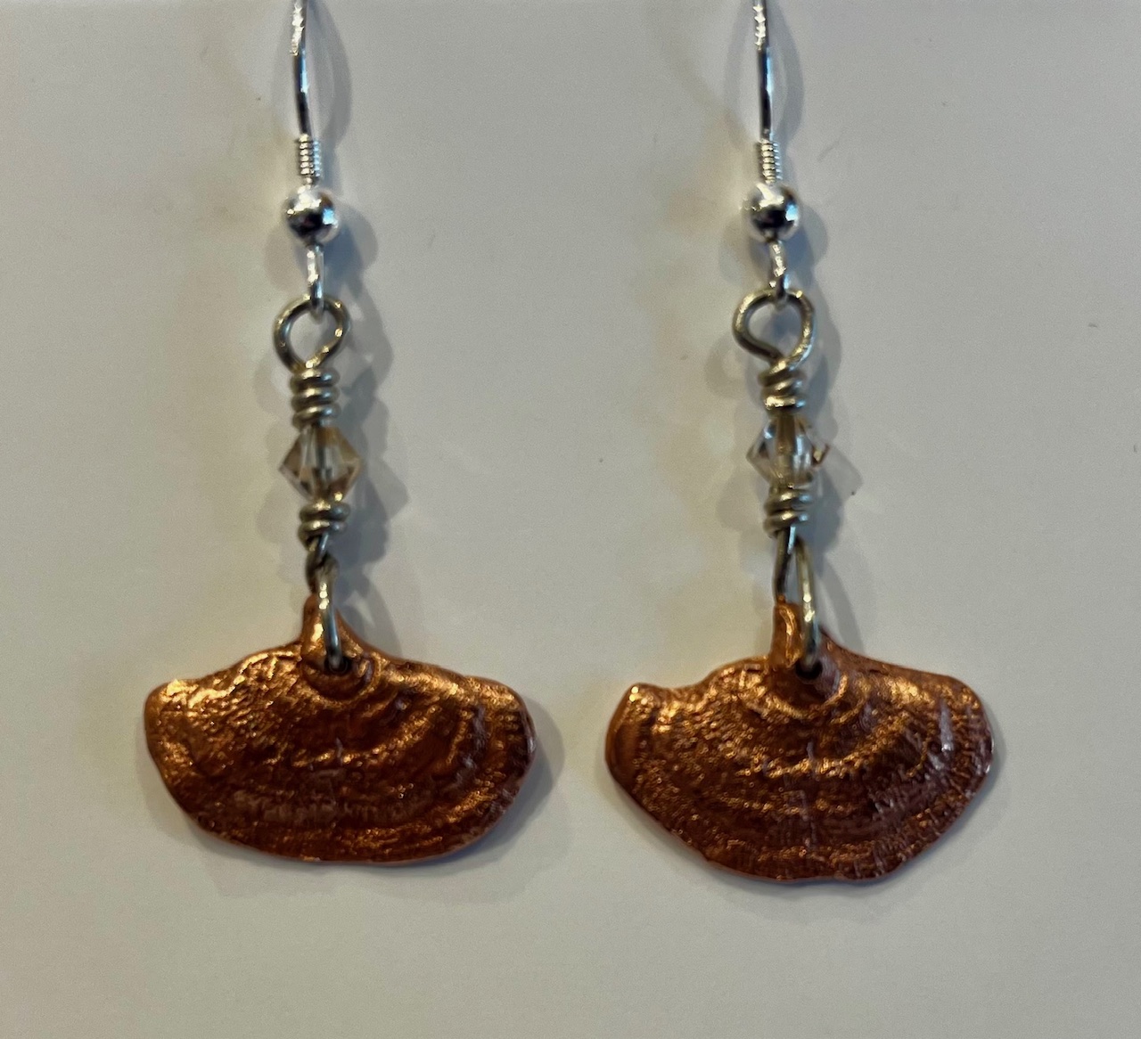 Copper Polypore Mushroom Earrings, 25-5