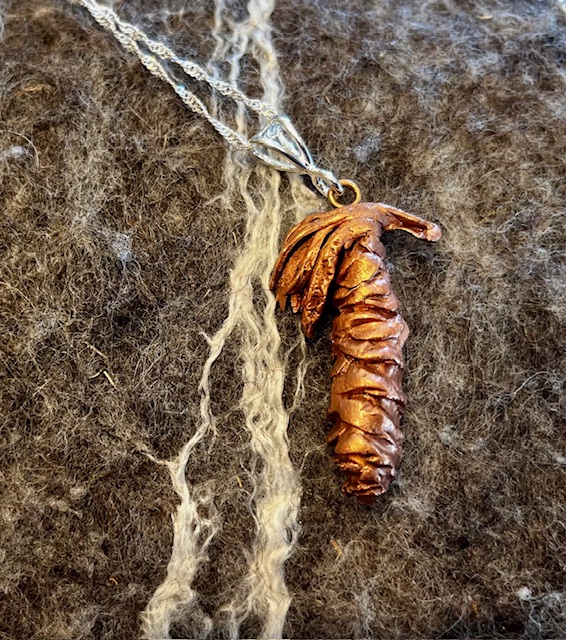 Copper Spruce Cone Pendant, 25-10
