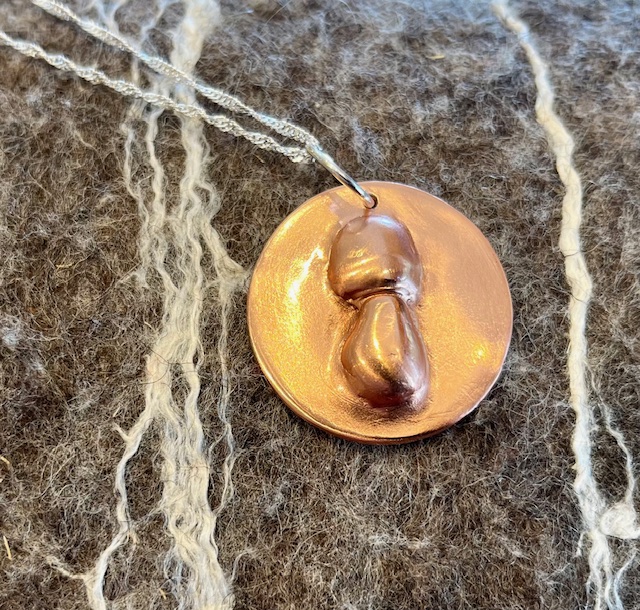 Copper Mushroom Inlay Pendant, 25-23