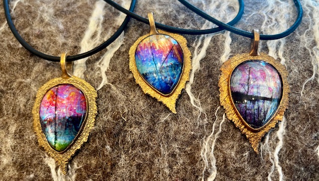 Bronze Leaf Pendants