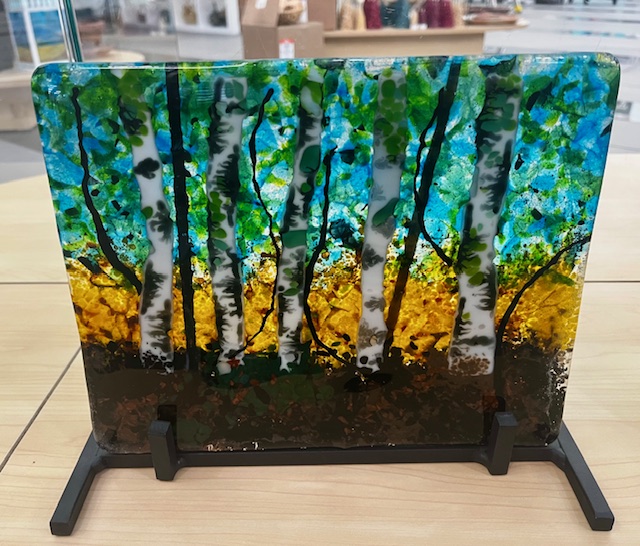Birch Forest in Summer on metal stand