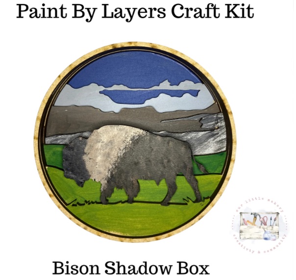 "Bison" Paint By Layer Shadow Boxes