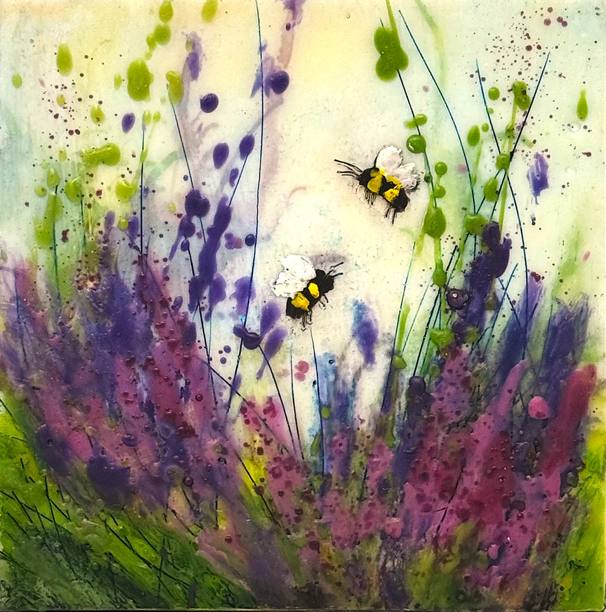 Bees in Lavender Light