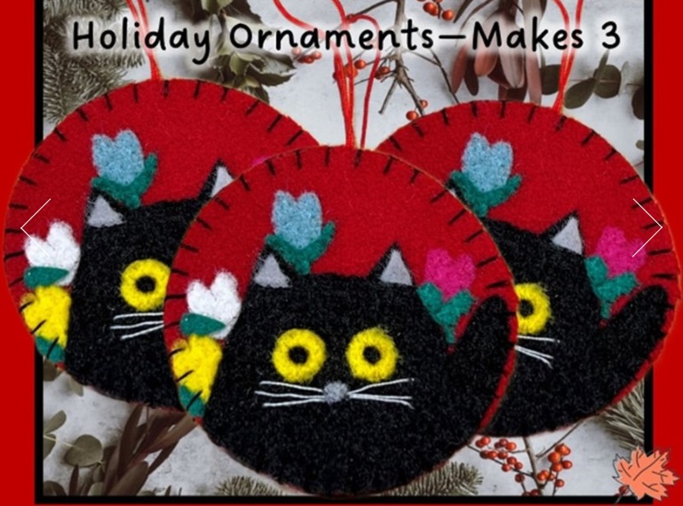 Black Cat Ornament Kits ( makes 3)