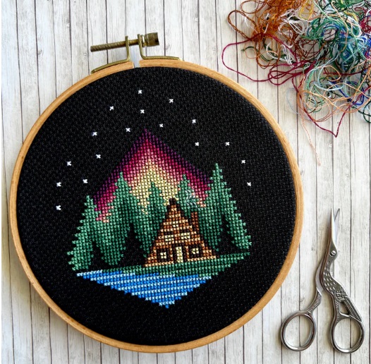 Cabin Sunset Printed Pattern