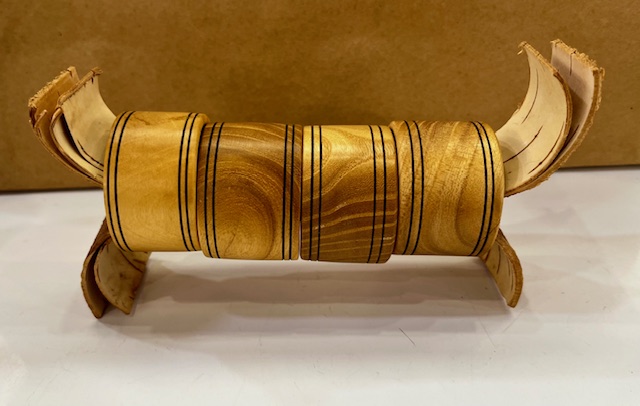 Napkin Rings (4) on Birch Holder