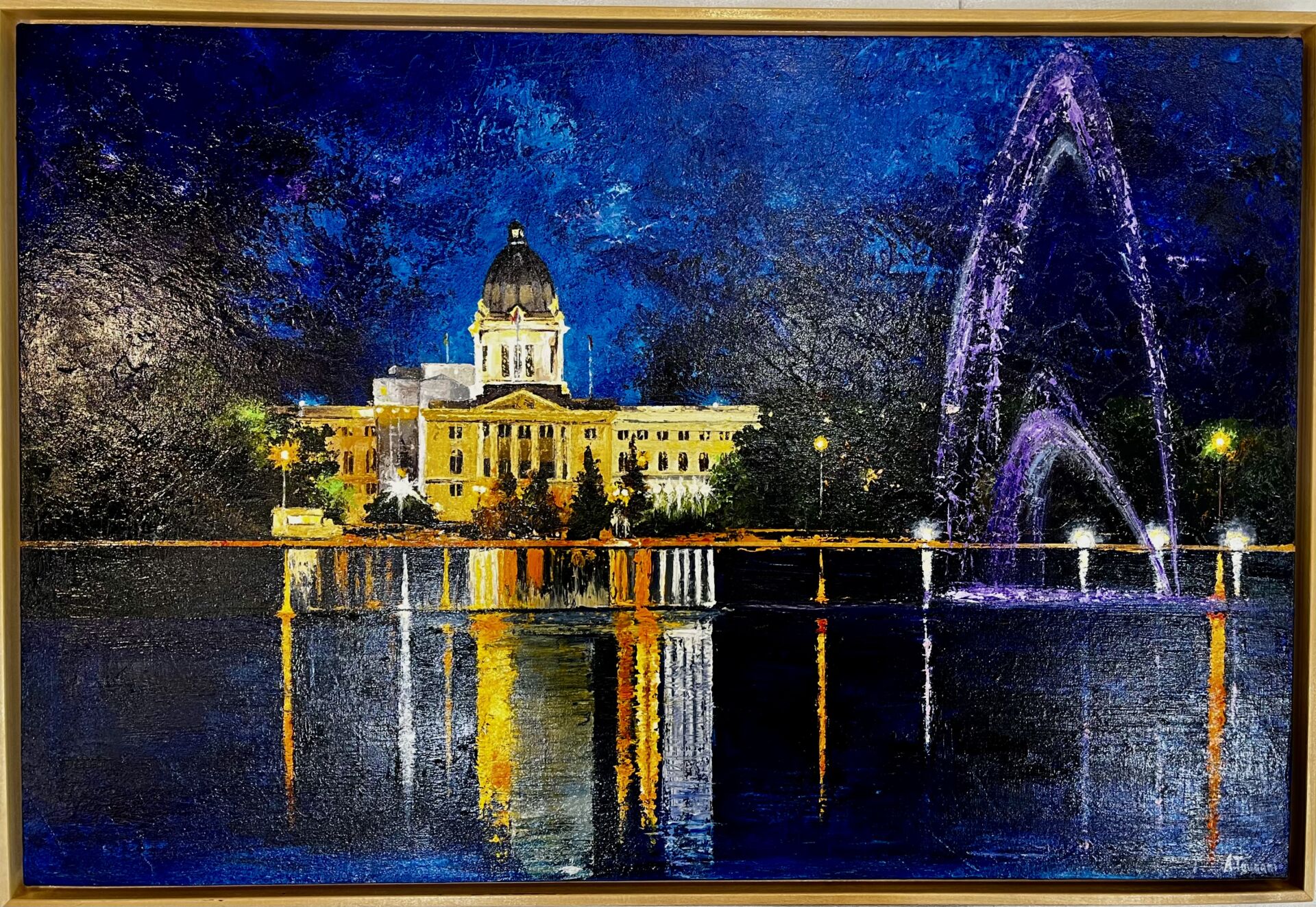 Saskatchewan Legislative Building at Night - Black Spruce Gallery